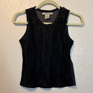 Free People Black Pleat Front Tank Small